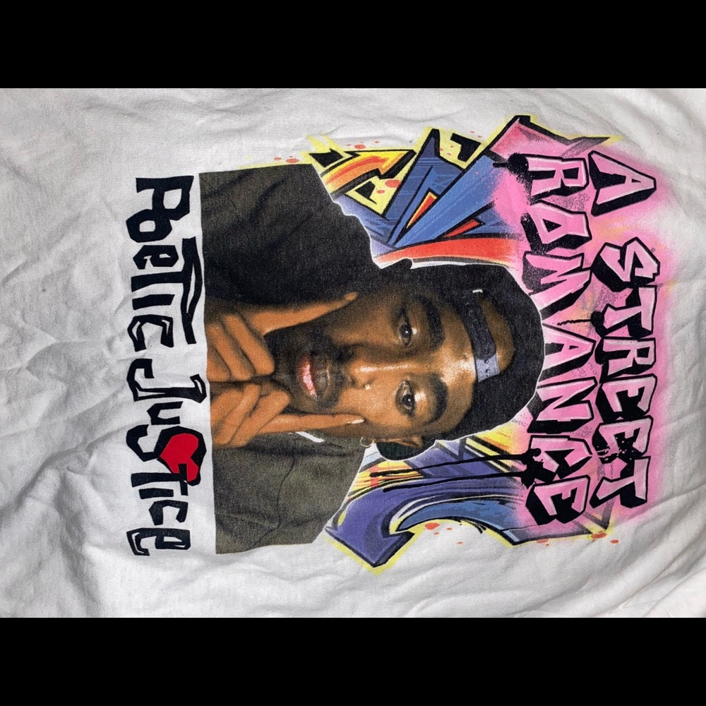 Poetic justice 2 pac graphic tee in size medium